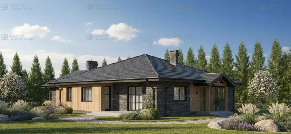 Проект Одноэтажный дом 19 на 15, 183 м2