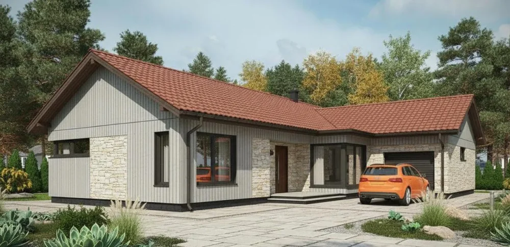 Проект Одноэтажный дом 16 на 17, 144 м2