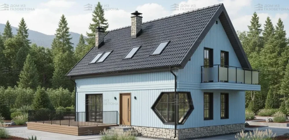 Проект Двухэтажный дом 14 на 9, 147 м2